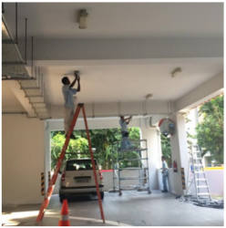 Car Park 2ft IP65 with LED T8 tubes wth emergency battery pack