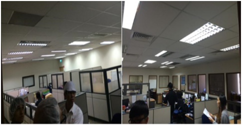 Before: 3x36W fluorescent tube